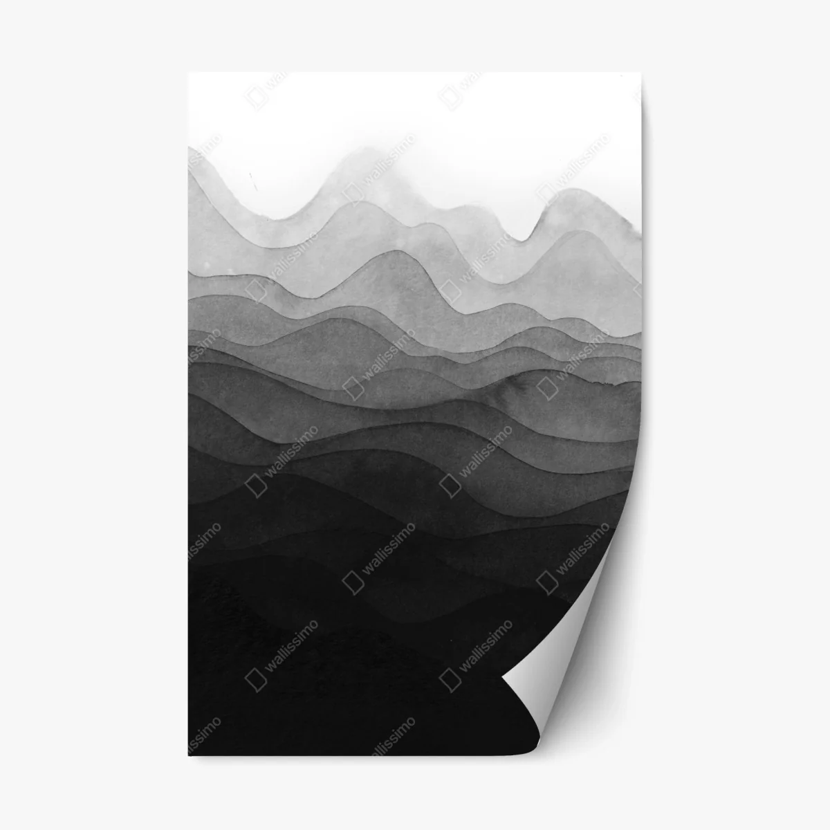 Sticker repositionnable paysage montagneux en couches d'encre – Wallnifity® Sticker repositionnable paysage montagneux en couches d'encre – Wallnifity®