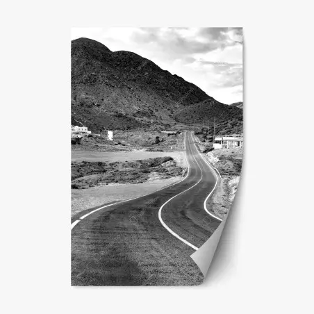 Sticker repositionnable route sinueuse vers les montagnes – Wallnifity®