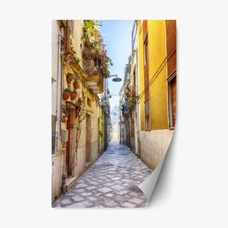 Sticker repositionnable ruelle ensoleillée du centre ancien de Brindisi – Wallnifity®
