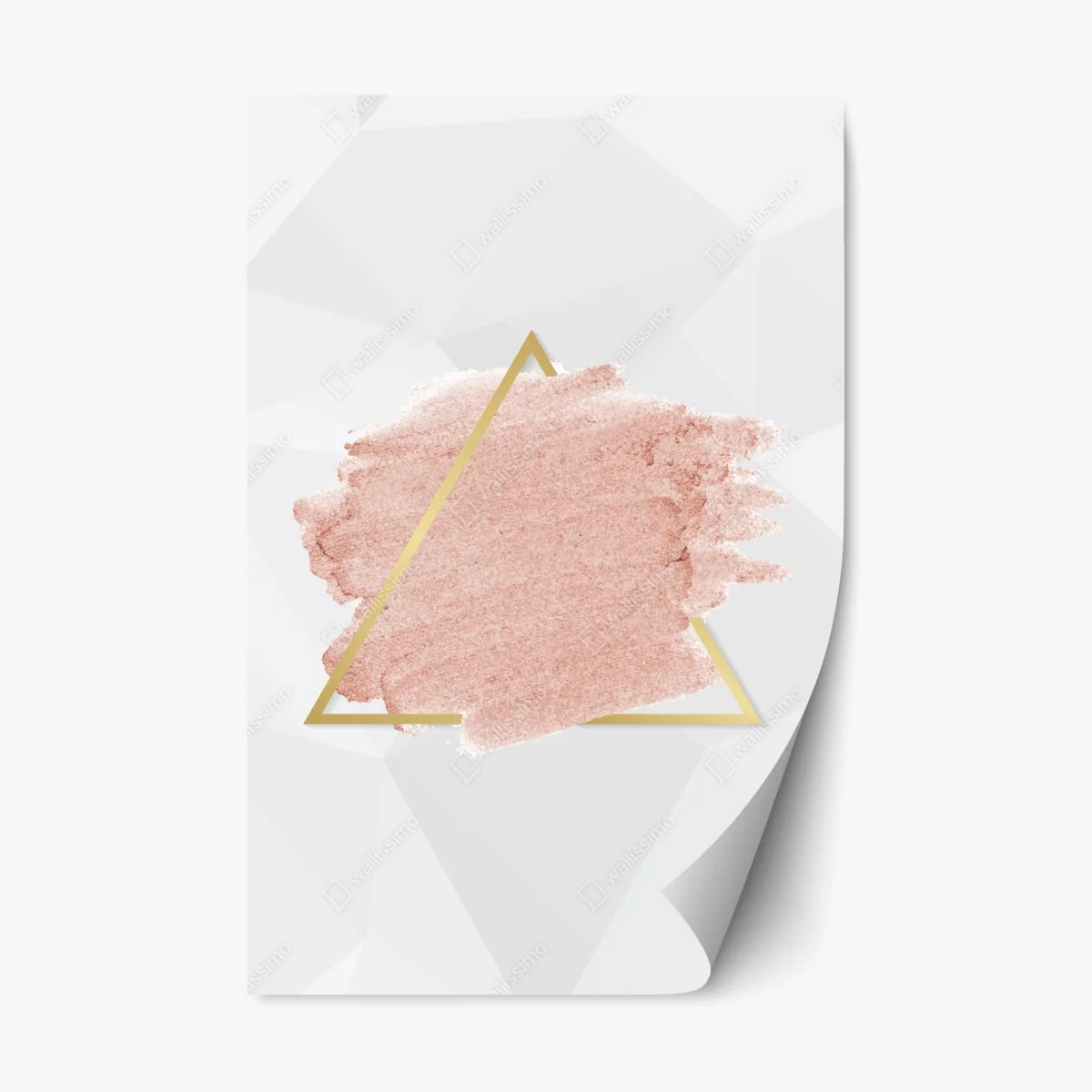 Sticker repositionnable triangle doré et lavis rose pastel – Wallnifity® Sticker repositionnable triangle doré et lavis rose pastel – Wallnifity®