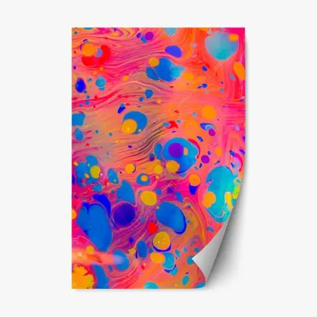 Sticker repositionnable marbrures ottomanes multicolores – Wallnifity®