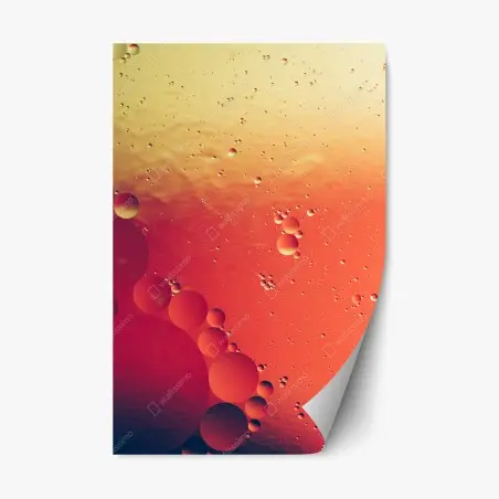 Sticker repositionnable rêverie de bulles orangées – Wallnifity®