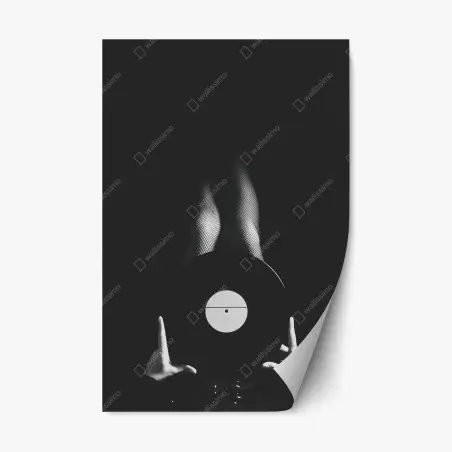 Sticker repositionnable vinyle en contraste: silhouette en bas résille – Wallnifity®