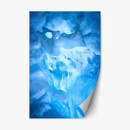 Sticker repositionnable intérieur d'une grotte de glace bleue – Wallnifity®