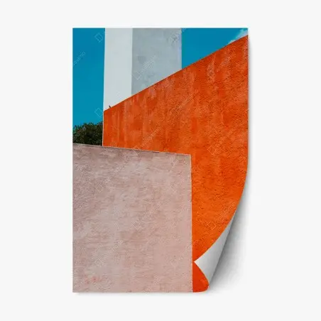 Sticker repositionnable composition géométrique aux murs colorés – Wallnifity®