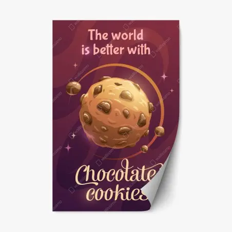 Sticker repositionnable le monde des biscuits au chocolat – Wallnifity®