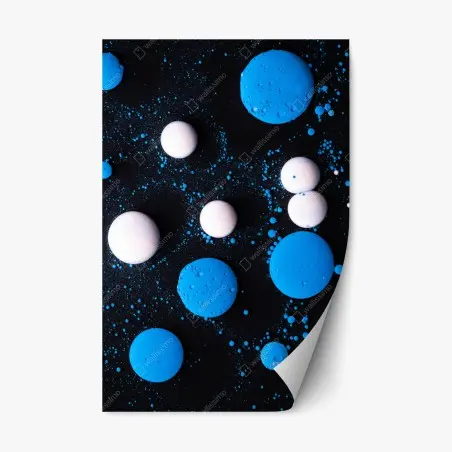 Sticker repositionnable galaxie de bulles bleues – Wallnifity®