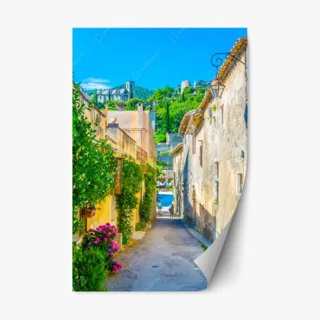 Sticker repositionnable ruelle ensoleillée d'un village en Provence – Wallnifity®