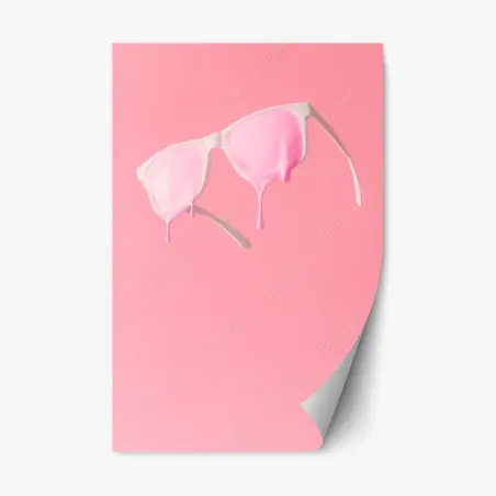 Sticker repositionnable lunettes blanches à peinture rose dégoulinante – Wallnifity®
