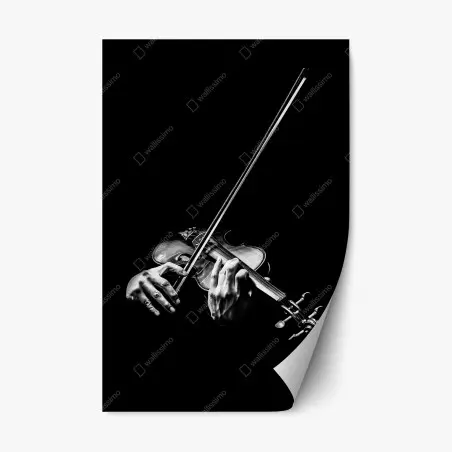 Sticker repositionnable mains et violon en clair-obscur – Wallnifity®