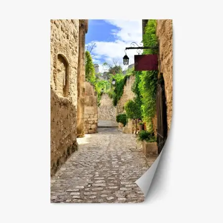 Sticker repositionnable ruelle pittoresque, Les Baux-de-Provence – Wallnifity®
