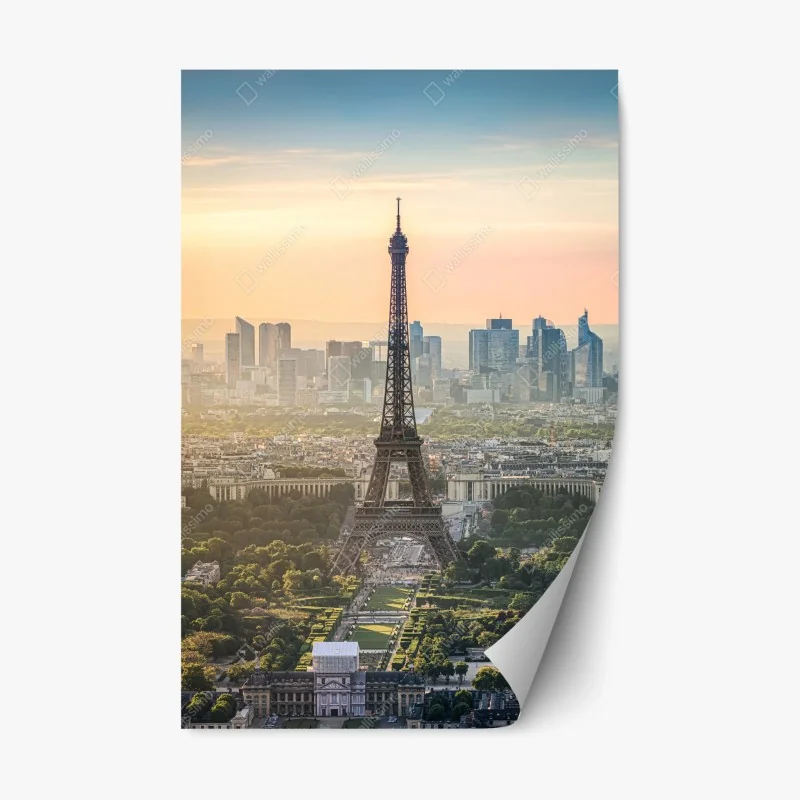 Sticker repositionnable coucher de soleil sur la Tour Eiffel, Paris – Wallnifity® Sticker repositionnable coucher de soleil sur la Tour Eiffel, Paris – Wallnifity®