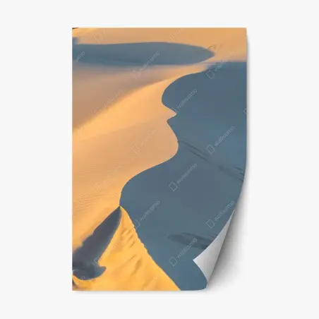 Sticker repositionnable dunes dorées et ombres bleutées – Wallnifity®