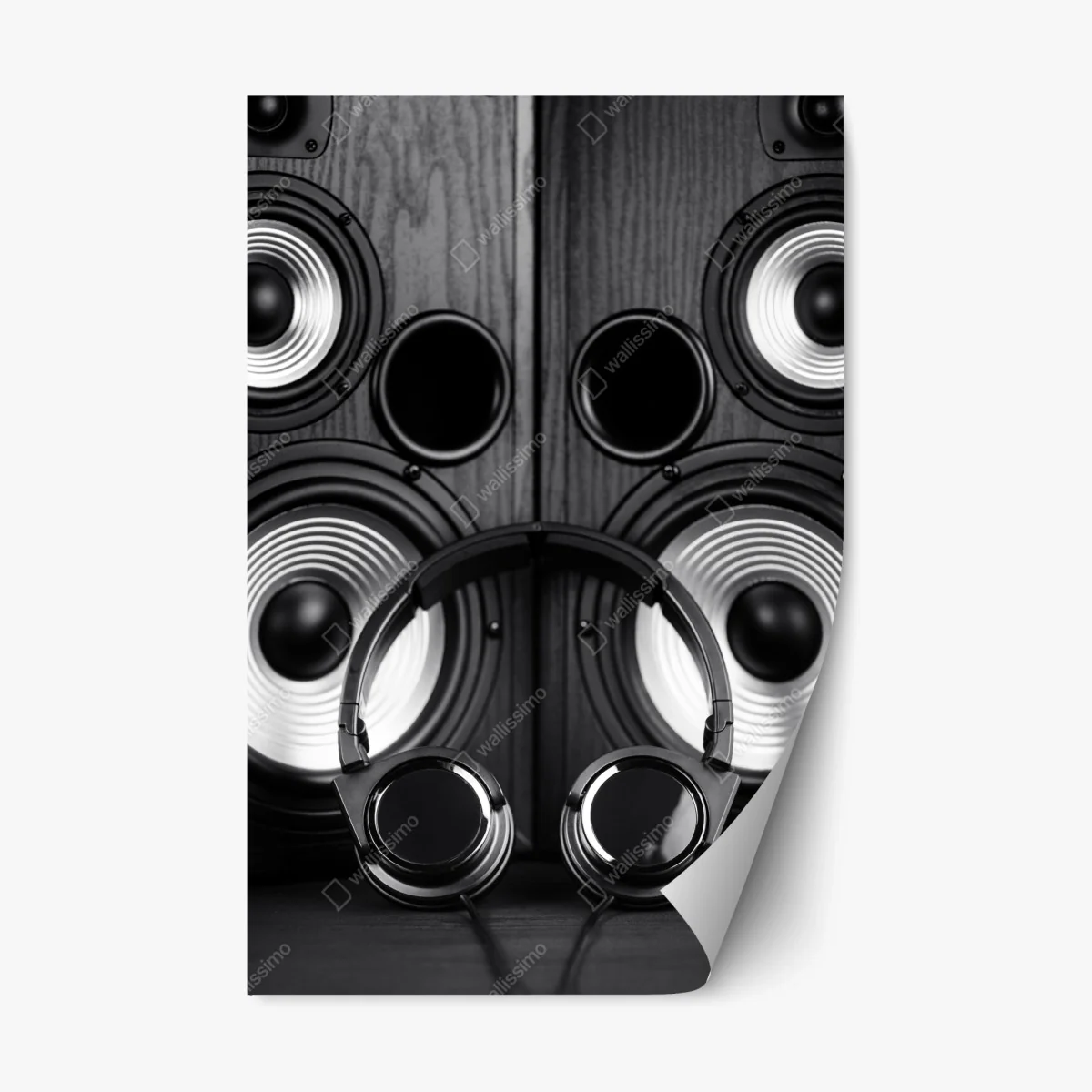 Sticker repositionnable composition audio en noir et blanc – Wallnifity® Sticker repositionnable composition audio en noir et blanc – Wallnifity®