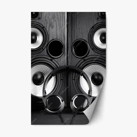 Sticker repositionnable composition audio en noir et blanc – Wallnifity®