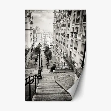 Sticker repositionnable escalier pittoresque de Montmartre, Paris – Wallnifity®