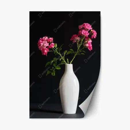 Sticker repositionnable bouquet de roses sur fond noir – Wallnifity®
