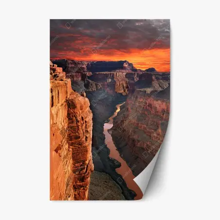 Sticker repositionnable paysage épique du Grand Canyon au coucher du soleil – Wallnifity®