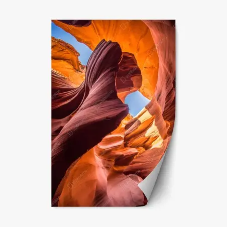 Sticker repositionnable canyon sculpté aux couleurs de feu – Wallnifity®