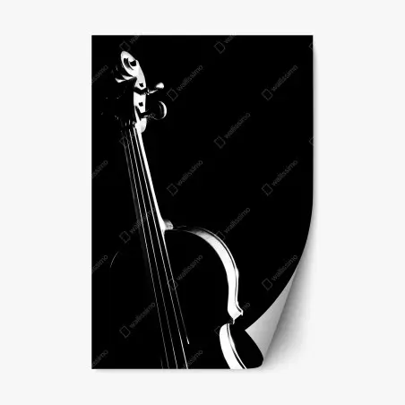 Sticker repositionnable violon en clair-obscur – Wallnifity®