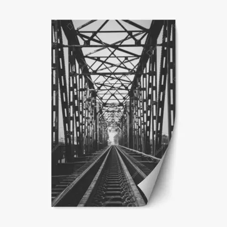 Sticker repositionnable pont ferroviaire ancien en perspective – Wallnifity®