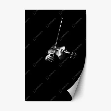 Sticker repositionnable mains au violon en clair-obscur – Wallnifity®