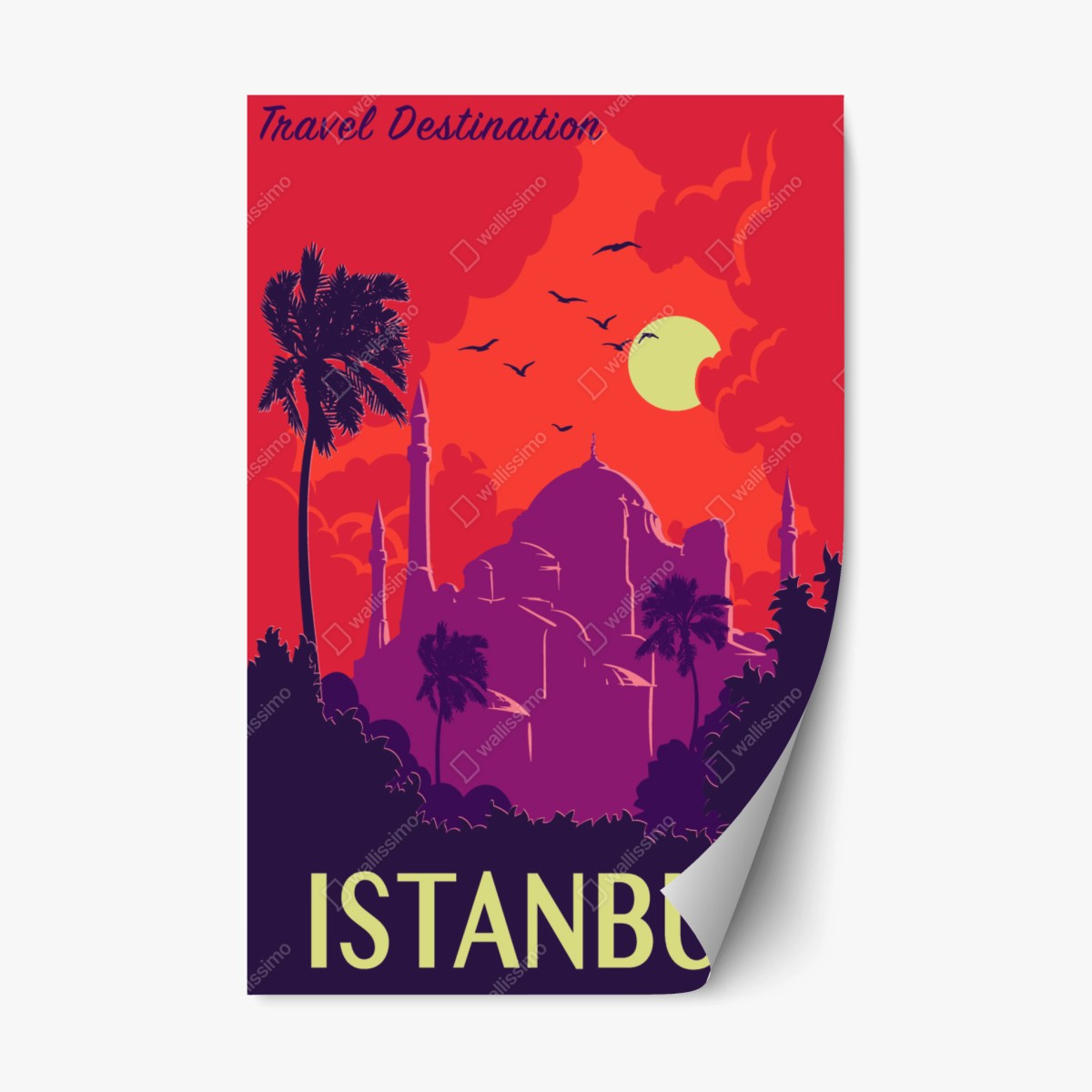 Sticker repositionnable coucher de soleil à Istanbul – Wallnifity®