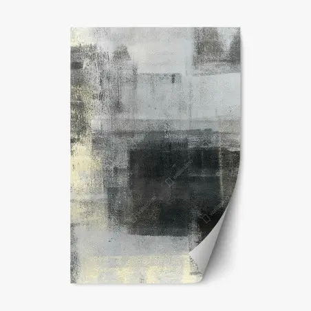 Sticker repositionnable abstraction urbaine en nuances de gris – Wallnifity®