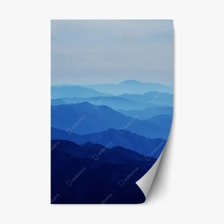 Sticker repositionnable couches de montagnes bleues – Wallnifity®