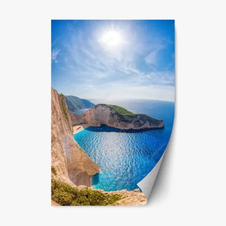 Sticker repositionnable panoramique de Navagio sur l'île de Zakynthos – Wallnifity®