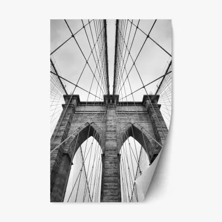 Sticker repositionnable perspective architecturale du pont de Brooklyn – Wallnifity®