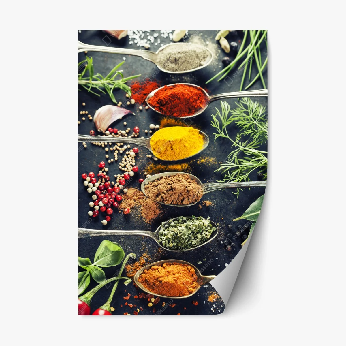 Sticker repositionnable palette colorée d'épices et d'herbes aromatiques – Wallnifity® Sticker repositionnable palette colorée d'épices et d'herbes aromatiques – Wallnifity®