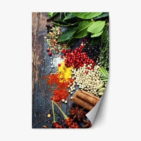 Sticker repositionnable composition d'épices et herbes aromatiques – Wallnifity®