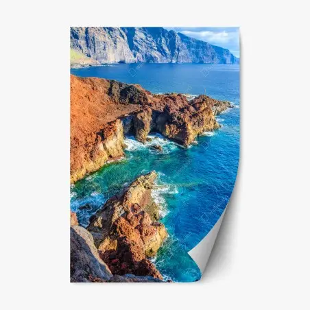 Sticker repositionnable falaises volcaniques de Tenerife près de Punto Teno – Wallnifity®