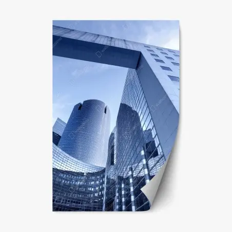 Sticker repositionnable perspective architecturale sur gratte-ciel modernes – Wallnifity®