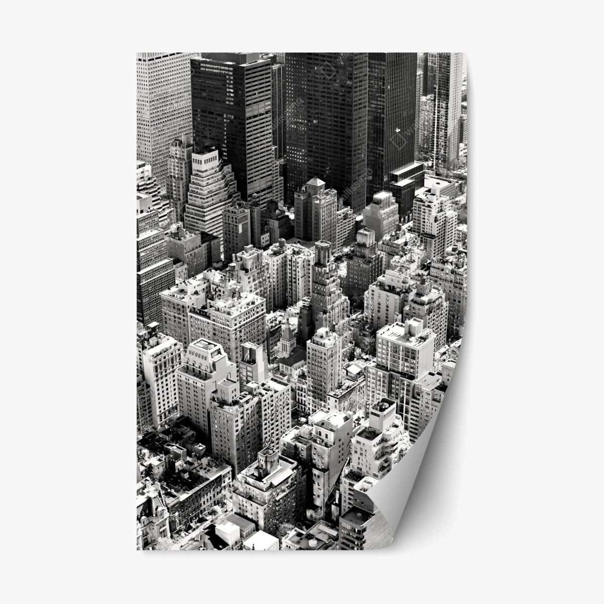 Sticker repositionnable horizon urbain de Manhattan en noir et blanc – Wallnifity® Sticker repositionnable horizon urbain de Manhattan en noir et blanc – Wallnifity®