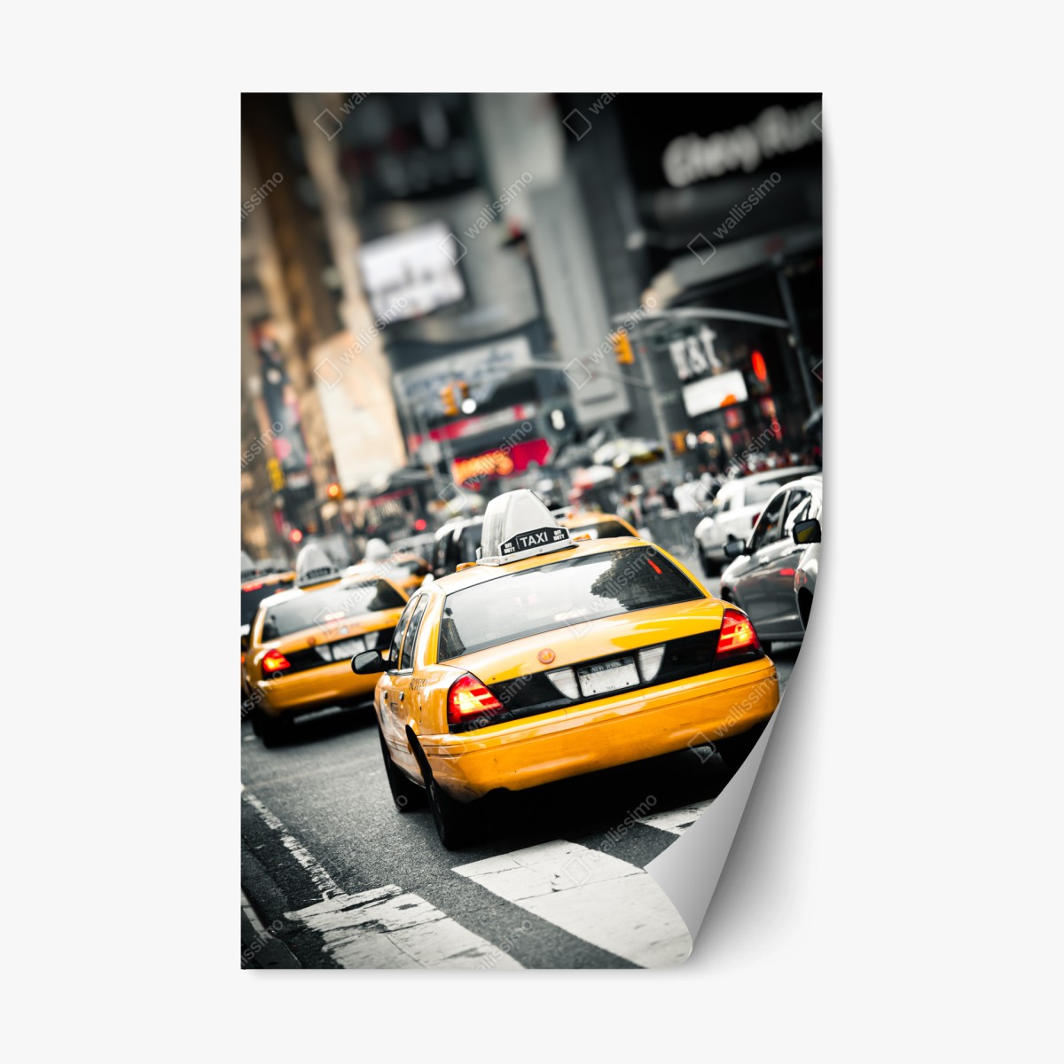 Sticker repositionnable scène de taxis jaunes à New York – Wallnifity®
