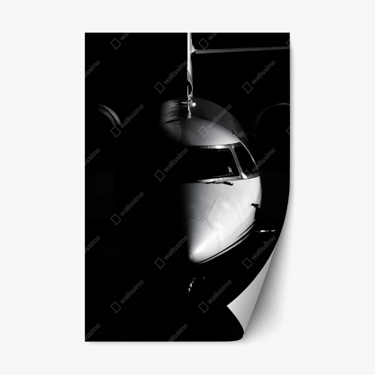 Sticker repositionnable portrait minimaliste du nez d'avion en noir et blanc – Wallnifity® Sticker repositionnable portrait minimaliste du nez d'avion en noir et blanc – Wallnifity®