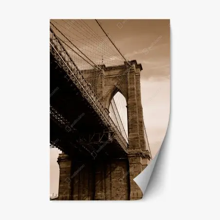 Sticker repositionnable perspective architecturale du pont de Brooklyn – Wallnifity®