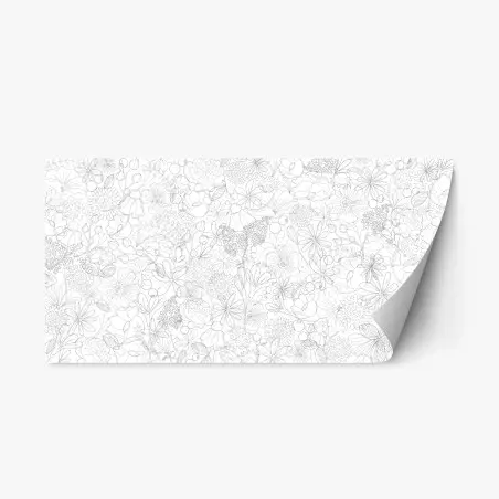 Sticker repositionnable motif floral délicat en dessin linéaire – Wallnifity®