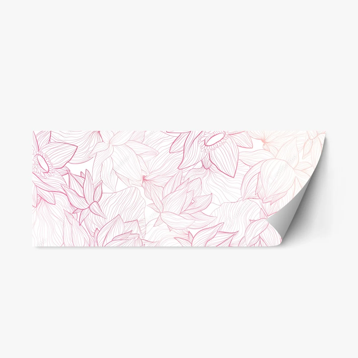 Sticker repositionnable motif floral délicat en fines lignes roses – Wallnifity® Sticker repositionnable motif floral délicat en fines lignes roses – Wallnifity®