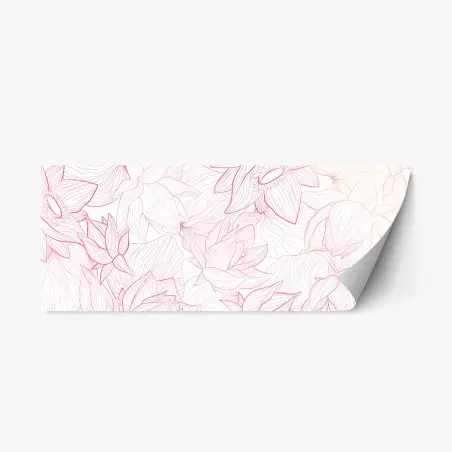 Sticker repositionnable motif floral délicat en fines lignes roses – Wallnifity®