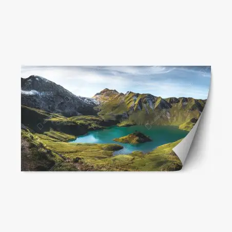 Sticker repositionnable vue panoramique sur le lac Schrecksee – Wallnifity®