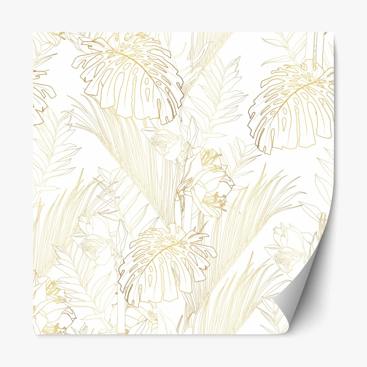 Sticker repositionnable motif botanique doré sur fond blanc – Wallnifity® Sticker repositionnable motif botanique doré sur fond blanc – Wallnifity®