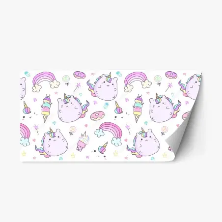 Sticker repositionnable douceur licorne pastel pour chambre d'enfant – Wallnifity®