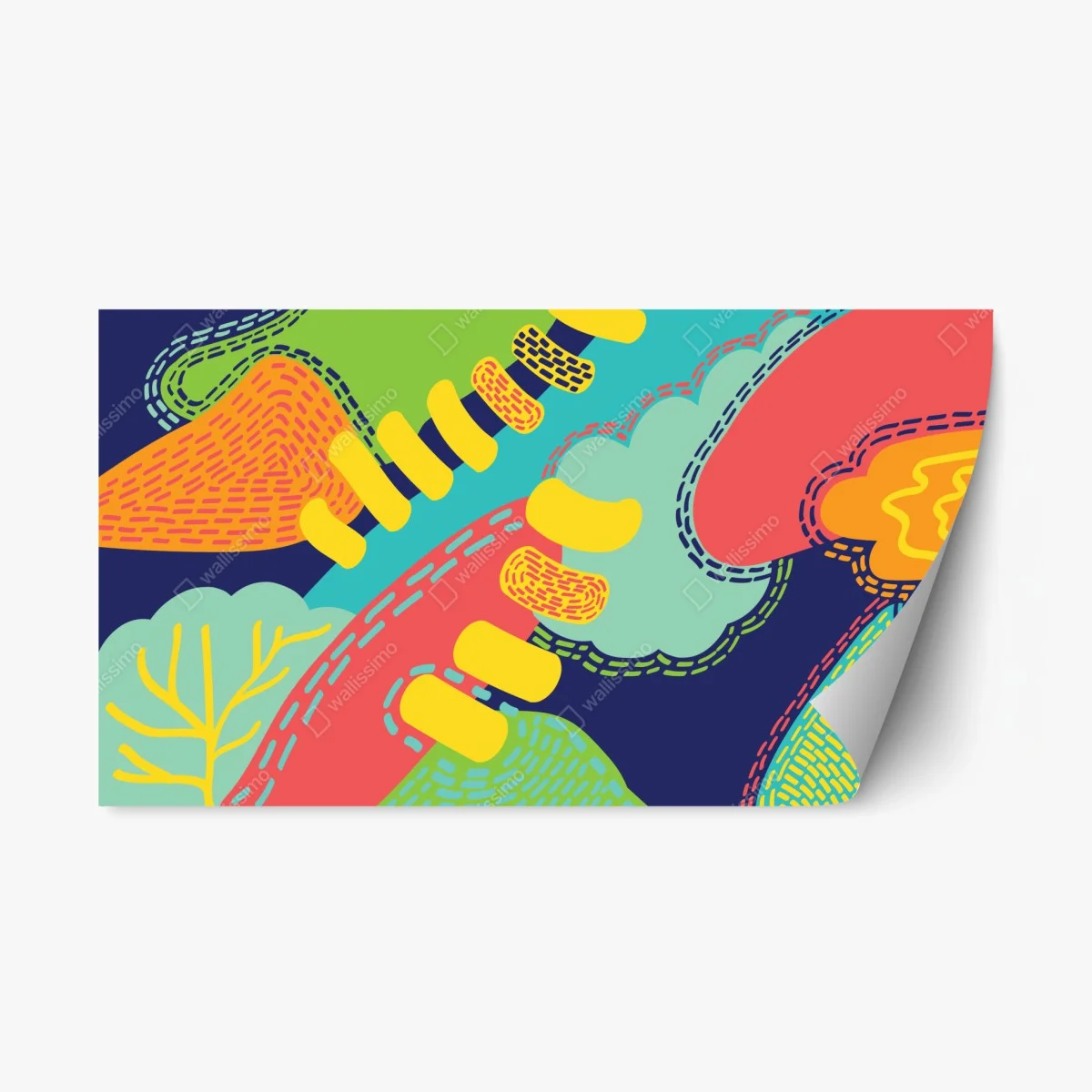 Sticker repositionnable abstraction organique aux couleurs vives – Wallnifity® Sticker repositionnable abstraction organique aux couleurs vives – Wallnifity®