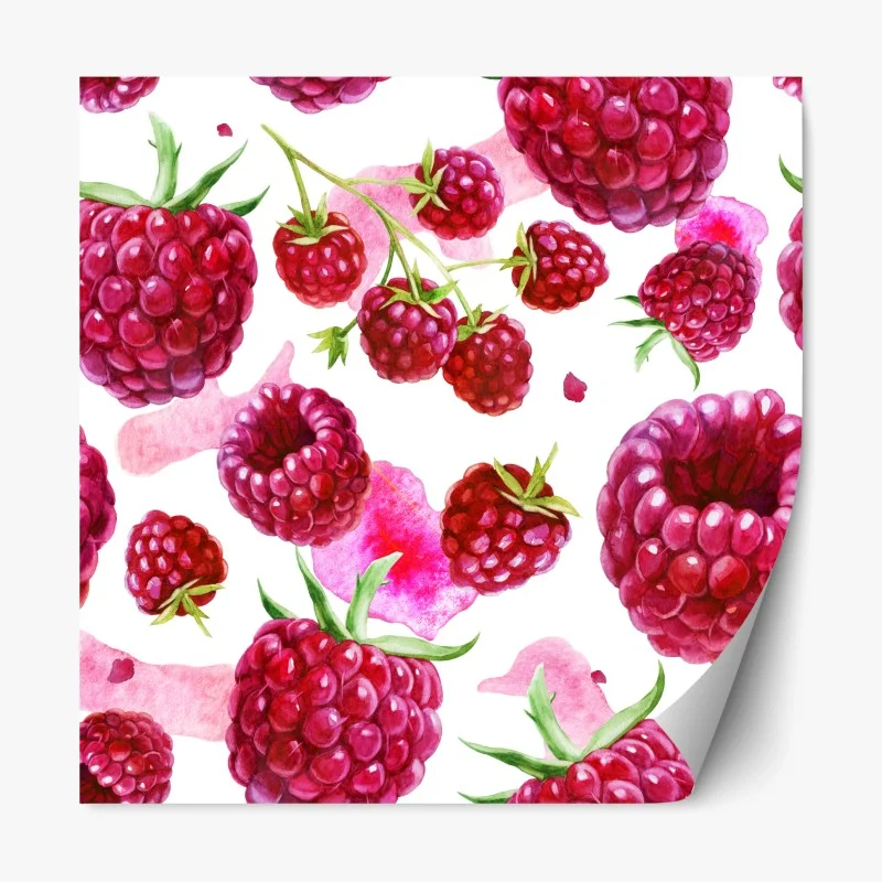 Sticker repositionnable motif framboises aquarelle éclatant – Wallnifity® Sticker repositionnable motif framboises aquarelle éclatant – Wallnifity®