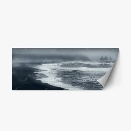 Sticker repositionnable plage volcanique sauvage d'Islande – Wallnifity®