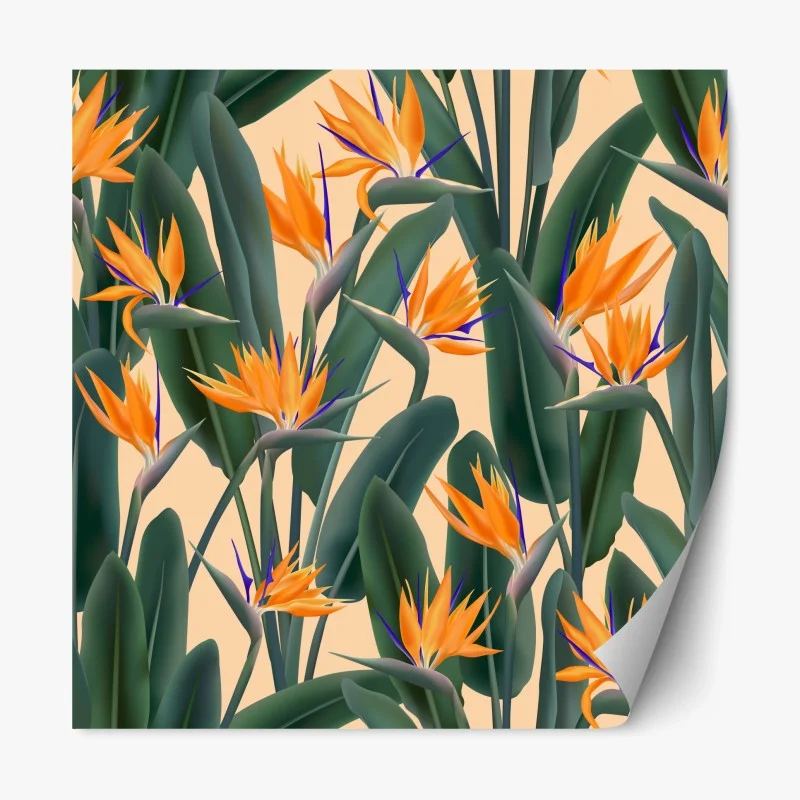 Sticker repositionnable motif tropical bohème fleur de paradis – Wallnifity® Sticker repositionnable motif tropical bohème fleur de paradis – Wallnifity®