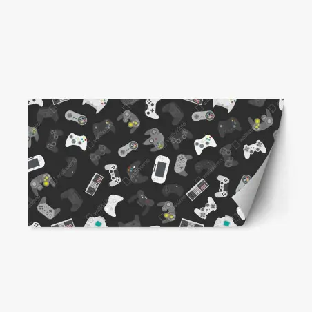Sticker repositionnable motif de manettes de jeux vidéo rétro et modernes – Wallnifity®